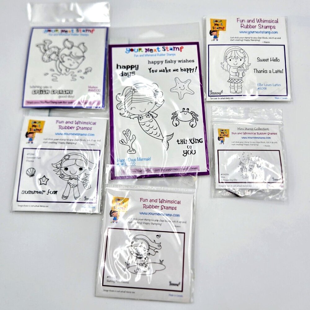 Your Next Stamp Cling Rubber Stamp Sets Lot Of 6 Madison Summer Fun Fhiona Happy